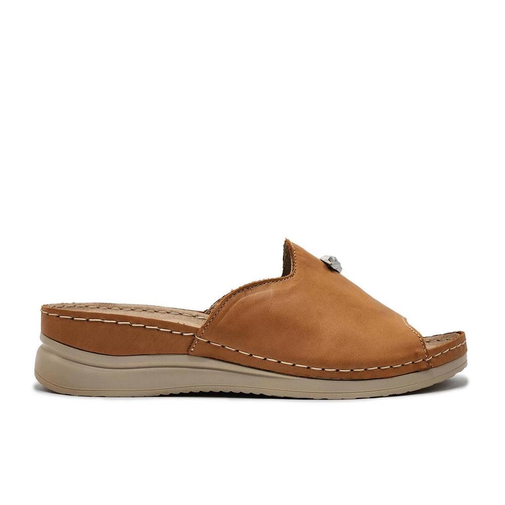 NEW HELIOS women's hera leather sandal in orange